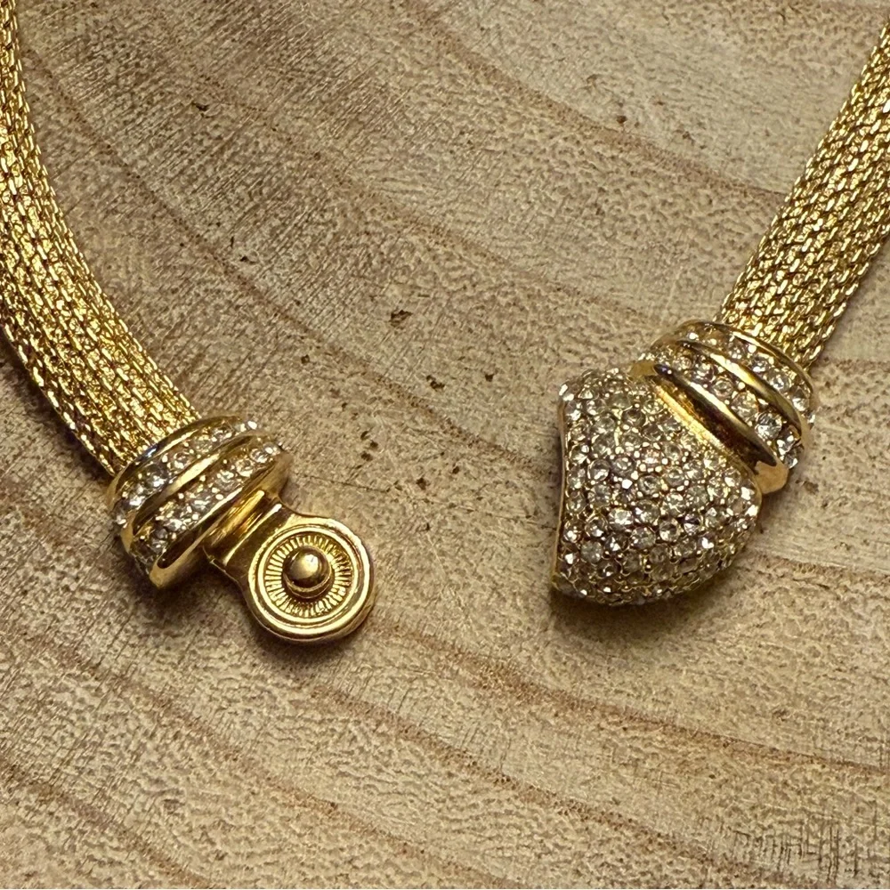 Vintage Christian Dior Danseuse Etoile Choker Gold Necklace - Picture 7 of 13